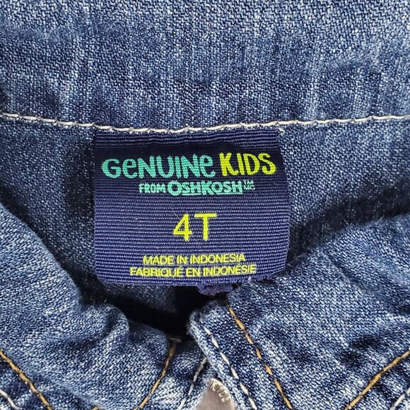 VTG Genuine Kids By OshKosh Girls 4T Denim Jean Jacket Southwestern Ruffle Hem - Picture 7 of 12